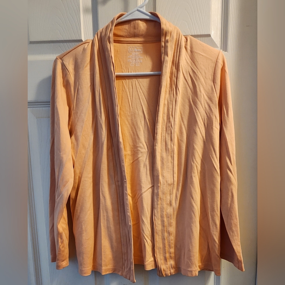 LL Bean Coral Cardigan  Sm Pet.
